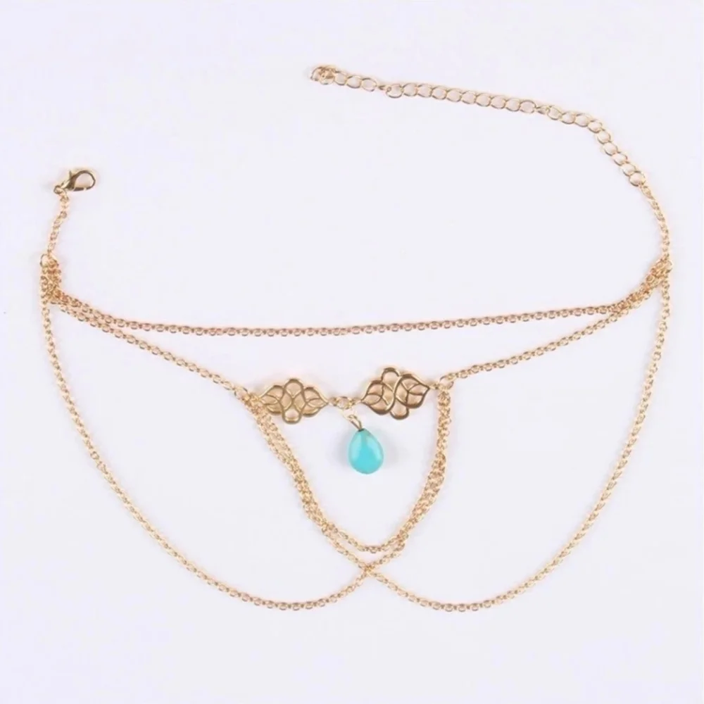 Armband Faux Turquoise Arm Cuff Sleeve Chain Armlet Bracelet Bronze Gold Silver